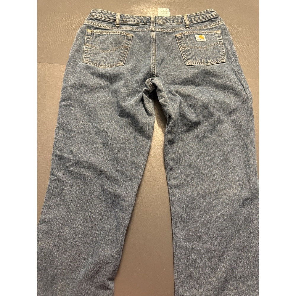 Carhartt Women's Relaxed Jeans Size 34 Vintage Warm Lined Durable Outdoor Farm - Picture 3 of 9